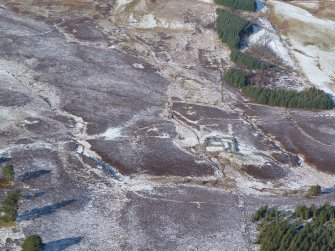 Aerial view of Strath Sgitheach N side, near Strathpeffer, looking NE.