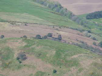 Aerial view of Knock Farrel, near Strathpeffer, Easter Ross, looking N.
