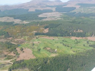 Aerial view of Strathpeffer golf course, Easter Ross, looking N.