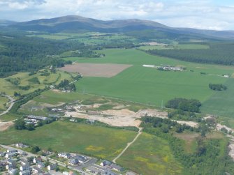 Aerial view of Caplich Quarry, Alness, Easter Ross, looking NW.