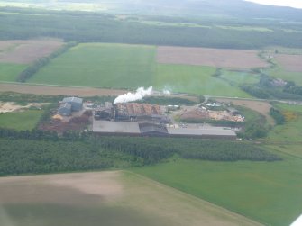 Aerial view of Norbord Factory, Morayhill, E of Inverness, looking SE.