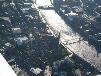 Aerial view of the northern end of central Inverness, looking S.
