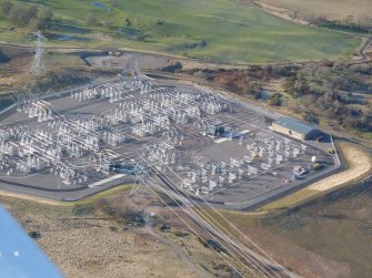 Aerial view of Electricity Distribution Site, Essich, near Inverness, looking S.