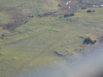 Near aerial view of settlement and field system near Achvraid, Essich Moor, near Inverness, looking S.