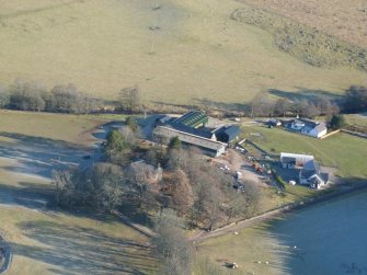 Aerial view of Abersky Farm near Dores, Inverness-shire, looking N.