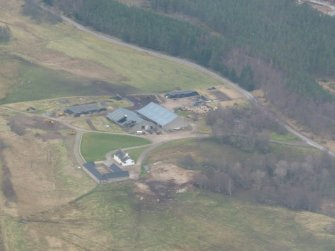 Aerial view of Dell Farm and steading, Strathnairn, looking NE.