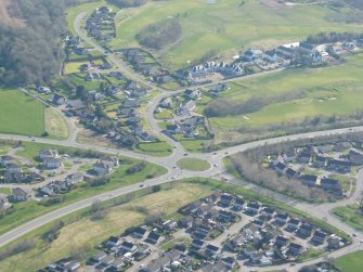 Aerial view of Wade's Roundabout on the Southern Distributor Road, Inverness, looking S.