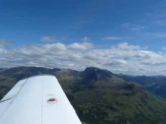 Aerial view of Ben Nevis and Carn Mor Dearg, looking SW