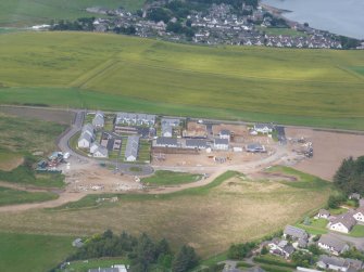 Aerial view of new housing development, Fortrose, Black Isle, looking E.