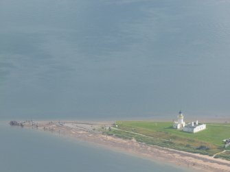 Aerial view of Chanonry lighthouse, Fortrose, Black Isle, looking S.