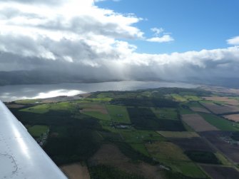 Aerial view of Bogallan, Black Isle, and Moray Firth, looking SW.