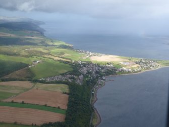 Aerial view of Fortrose burgh with Rosemarkie beyond, Black Isle, looking NE