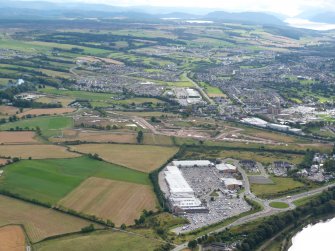 Aerial view of Inverness Retail Park, looking S.