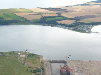 Aerial view of eastern end of the Cromarty Firth, looking S.