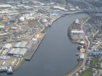 Aerial view of River Ness and Longman industrial estate looking S.