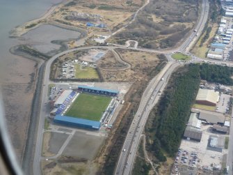 Aerial view of Inverness Caledonian Stadium looking S.