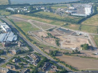 Aerial view of site of UHI Inverness College campus, Inverness, looking N.