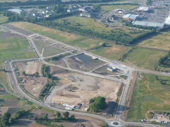 Aerial view of site of UHI Inverness College campus, Inverness, looking N.