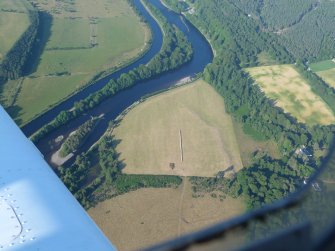 Aerial view of river Ness and Caledonian Canal at Dochgarroch, looking NE.