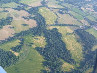 Aerial view of cropmarks Belladrum and Balgate, Kiltarlity, W of Inverness, looking SSE.