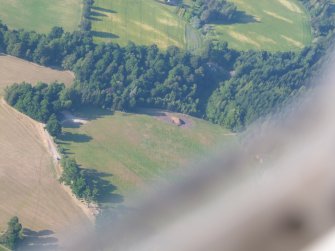 Aerial view of Belladrum and Phoineas fields, near Kiltarlity, W of Inverness, looking N.