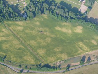 Aerial view of Belladrum South, Chambered Cairn, near Kiltarlity, W of Inverness, looking NE.
