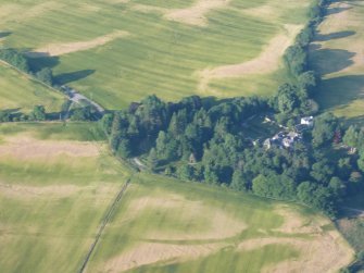 Aerial view of Tarradale House and walled garden, cropmarks, Muir of Ord, looking NE.