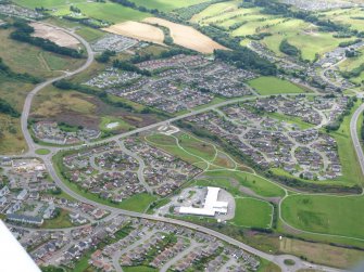 Aerial view of Inshes housing development and Primary School, on outskirts of Inverness, looking SW.