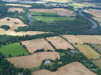Aerial view of Phoineas House and policies, near Beauly, looking NW.