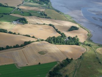 Aerial view of Tarradale enclosure, House and Mains, Black Isle, looking E.