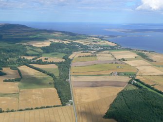 Aerial view of A832, Rosehaugh and Avoch, Black Isle, looking NE.