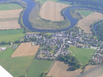 An oblique aerial view of Beauly, near Muir of Ord, Black Isle, looking ESE.