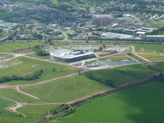 Aerial view of UHI campus, Beechwood, Inverness, looking W.