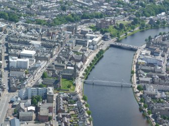Aerial view of central Inverness, looking SE.