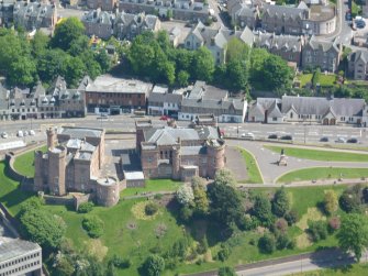 Near aerial view of Inverness Castle, looking E.