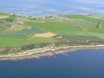 Aerial view of Portmahomack and Tarbat Ness, looking WNW.