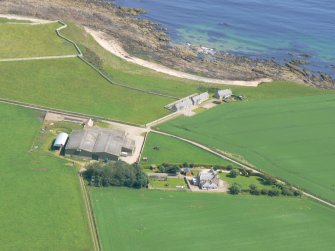 Aerial view of Wilkhaven Farm, Tarbat Ness, Easter Ross, looking NNE.