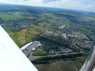 Aerial view of Stoneyfield and Beechwood, Inverness, looking S.