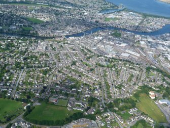 Aerial view of central Inverness, looking NNW.