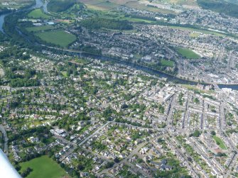 Aerial view of central Inverness, looking SW.
