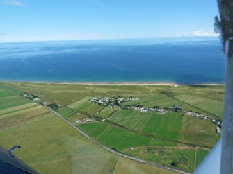 Aerial view of Dalchalm and Glascharn, N of Brora, East Sutherland, looking E.