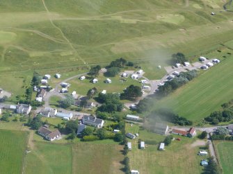 Aerial view of Greenpark Caravan Site, Dalchalm, Brora, East Sutherland, looking SE.