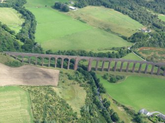 Aerial view of Nairn Viaduct, E of Inverness, looking E.