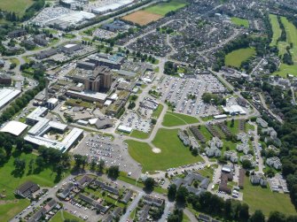 Aerial view of Raigmore Hospital, Inverness, looking S.