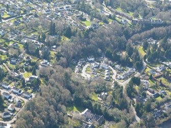 Near aerial view of Drummond Circus, Inverness, looking S.