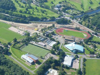 Near aerial view of the Bught, Inverness, looking NW.