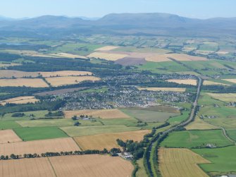 Aerial view of A835 at Kinkell, looking towards Conon Bridge and Maryburgh, looking NW.