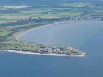Oblique aerial view of Fort George and Ardersier, looking SE.