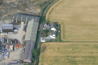 Near aerial view of the ring ditch at Windhill, Muir of Ord, Black Isle.