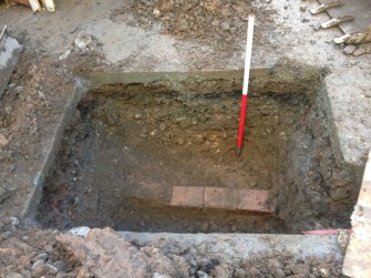 Watching brief, N facing section of junction box trench to depth of 0.75m, Abbey Coffee Shop, Buccleuch Street, Melrose